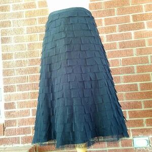 Black A-line Layered Tulle Skirt